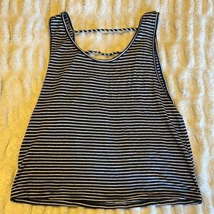 Black and White Relaxed Backless Tank Top